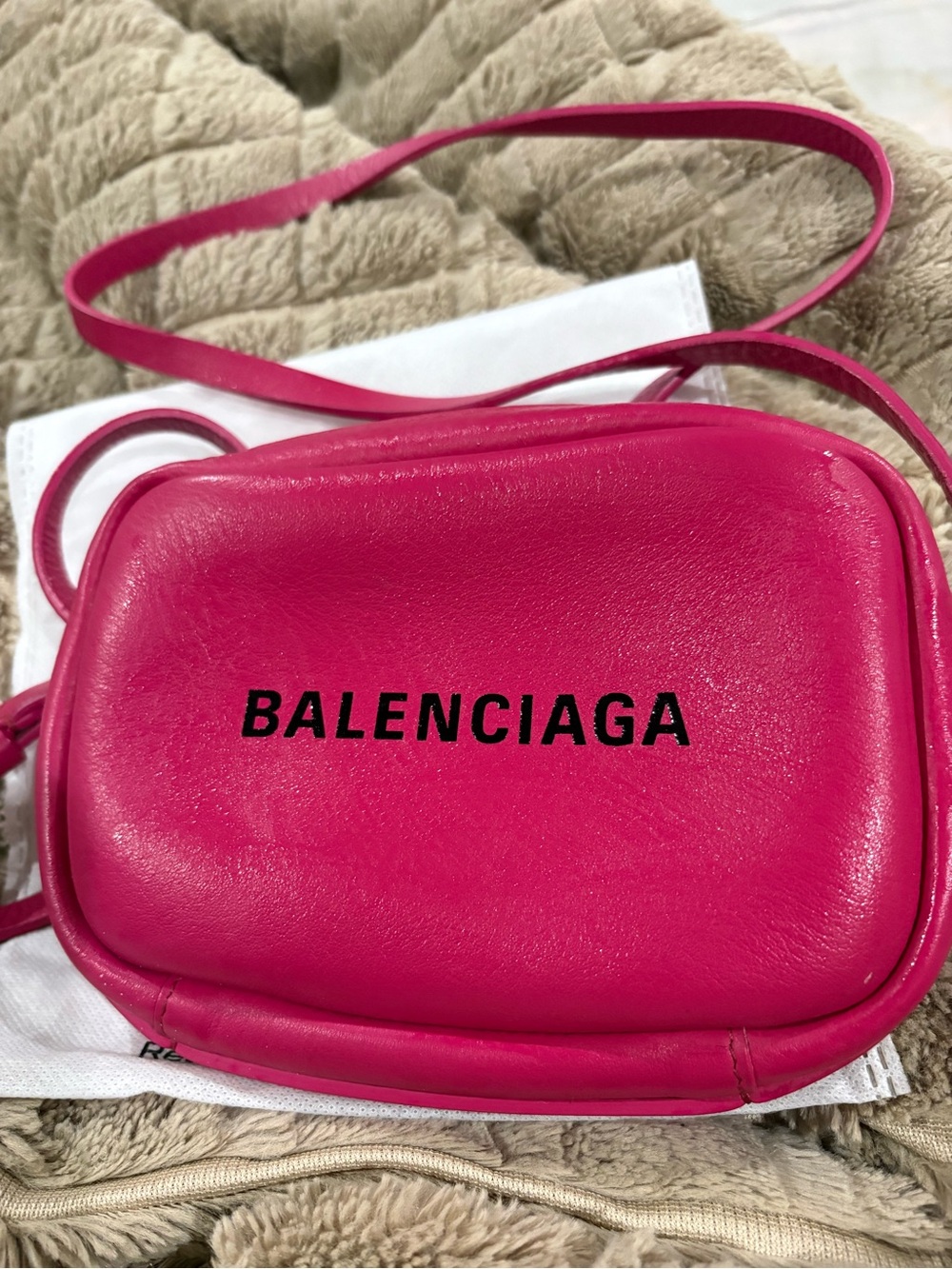 Balenciaga Pink Leather Mini Crossbody Bag
